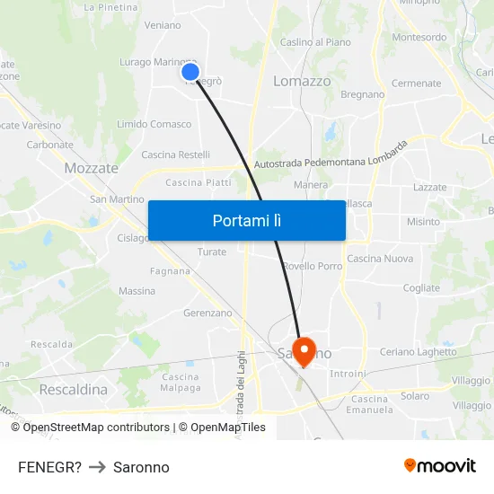 FENEGR? to Saronno map