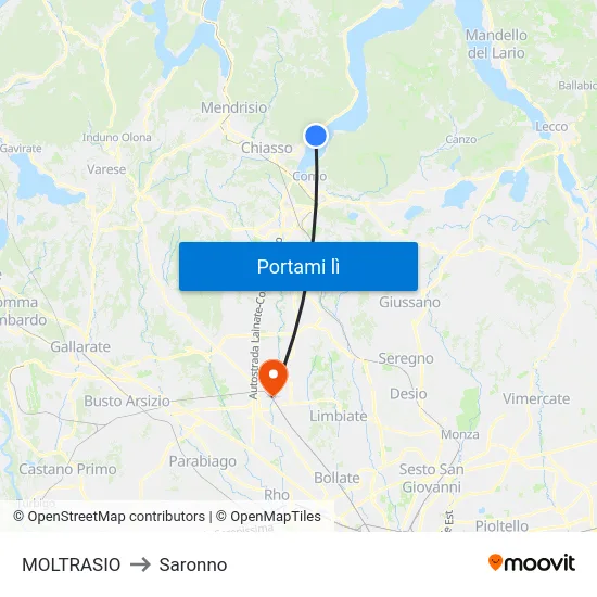 MOLTRASIO to Saronno map