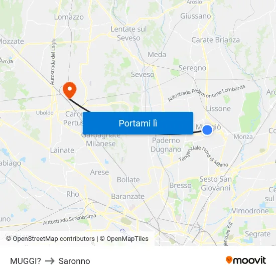 MUGGI? to Saronno map
