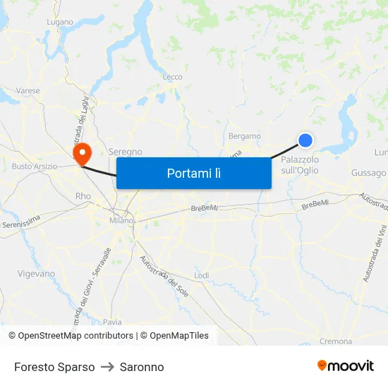 Foresto Sparso to Saronno map