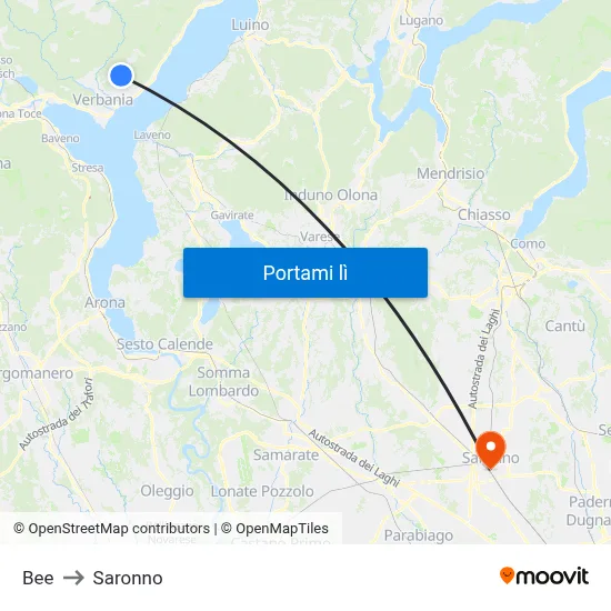 Bee to Saronno map
