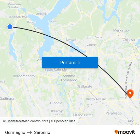 Germagno to Saronno map