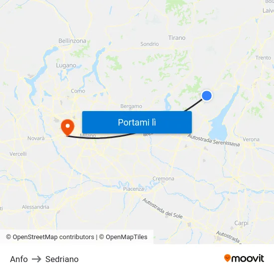 Anfo to Sedriano map