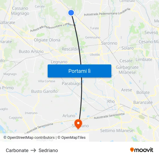 Carbonate to Sedriano map