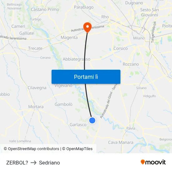ZERBOL? to Sedriano map