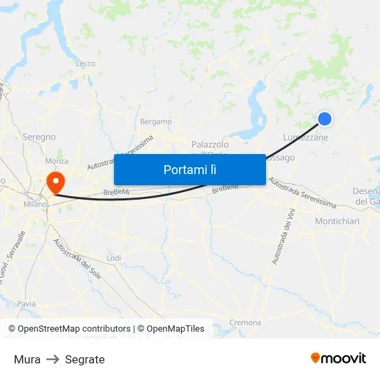 Mura to Segrate map