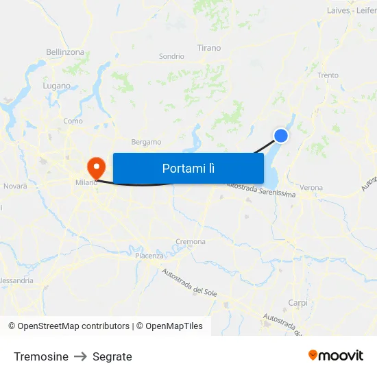 Tremosine to Segrate map
