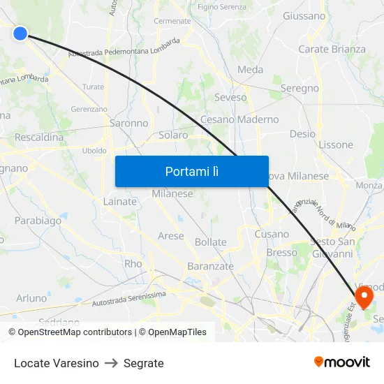 Locate Varesino to Segrate map