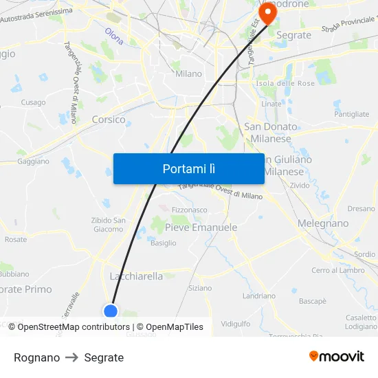 Rognano to Segrate map