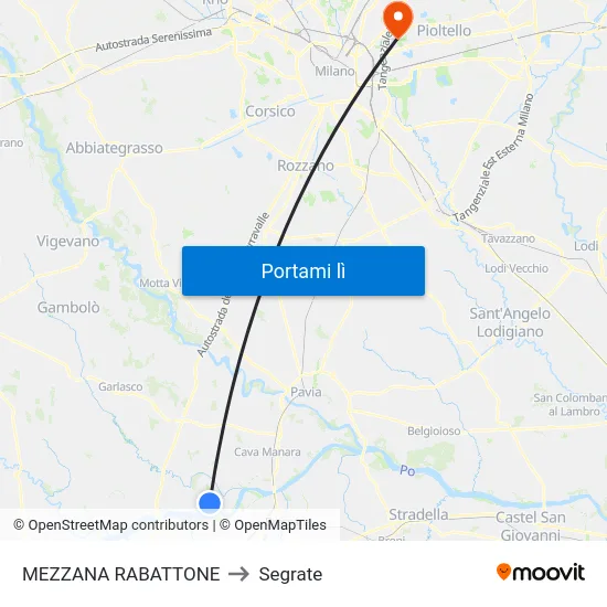 MEZZANA RABATTONE to Segrate map