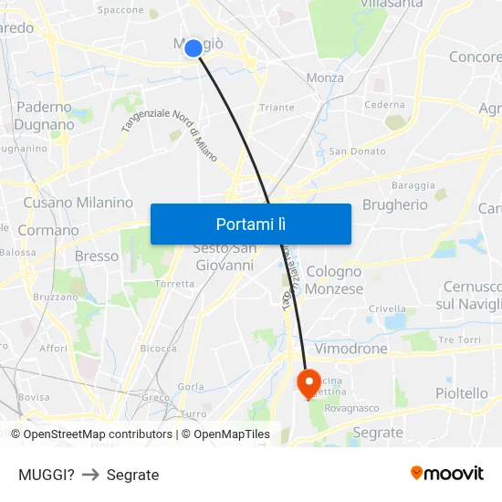 MUGGI? to Segrate map