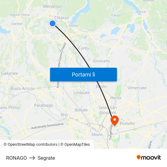 RONAGO to Segrate map