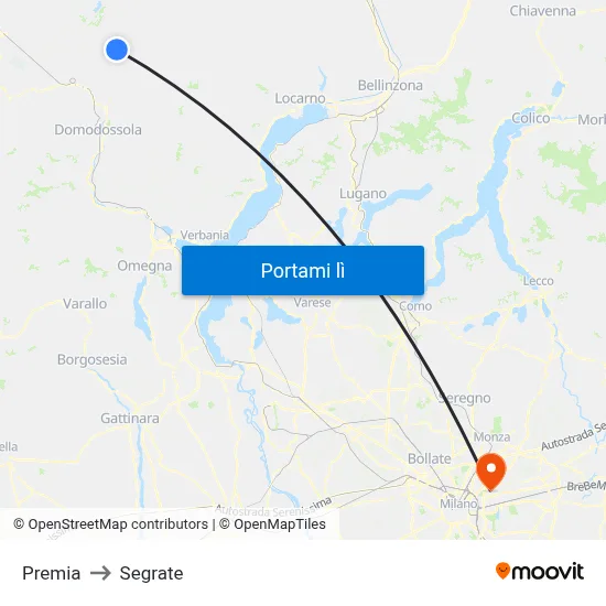 Premia to Segrate map