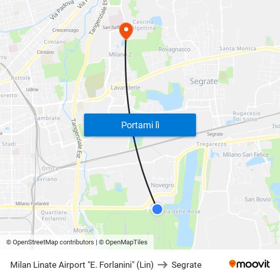 Milan Linate Airport "E. Forlanini" (Lin) to Segrate map