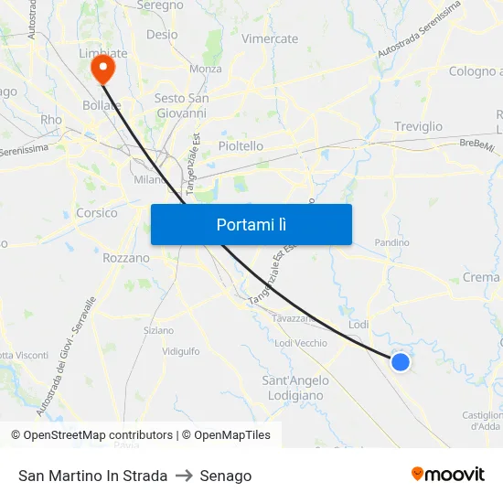 San Martino In Strada to Senago map