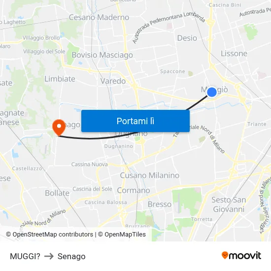 MUGGI? to Senago map