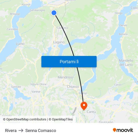 Rivera to Senna Comasco map