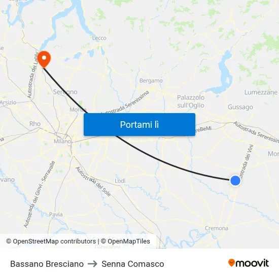 Bassano Bresciano to Senna Comasco map