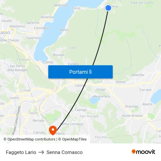 Faggeto Lario to Senna Comasco map