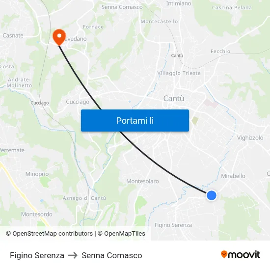 Figino Serenza to Senna Comasco map