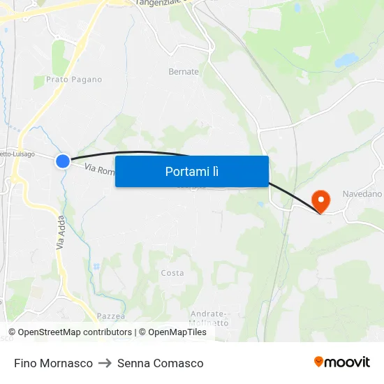 Fino Mornasco to Senna Comasco map