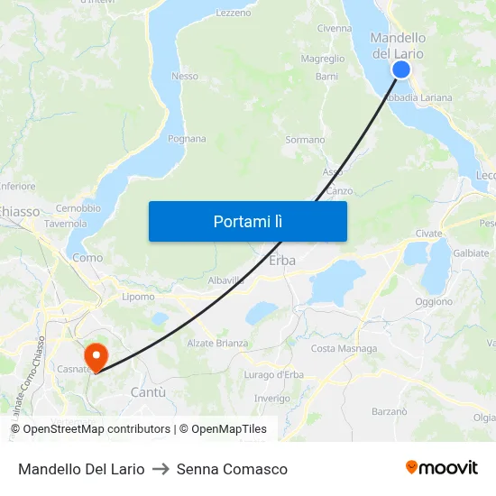 Mandello Del Lario to Senna Comasco map