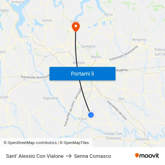 Sant' Alessio Con Vialone to Senna Comasco map