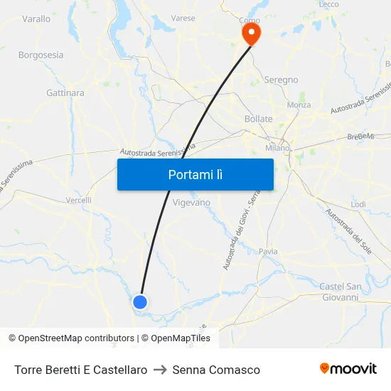 Torre Beretti E Castellaro to Senna Comasco map