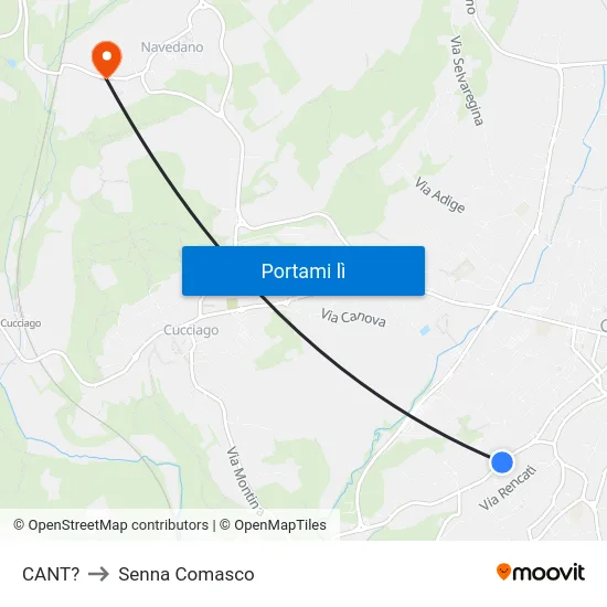 CANT? to Senna Comasco map