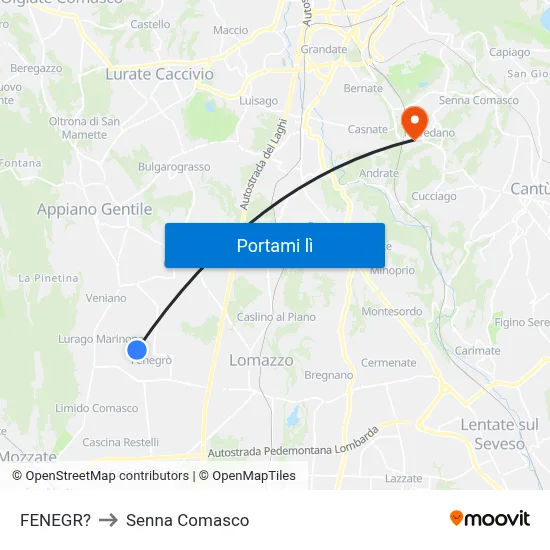 FENEGR? to Senna Comasco map