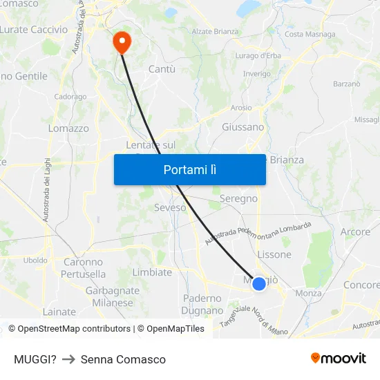 MUGGI? to Senna Comasco map