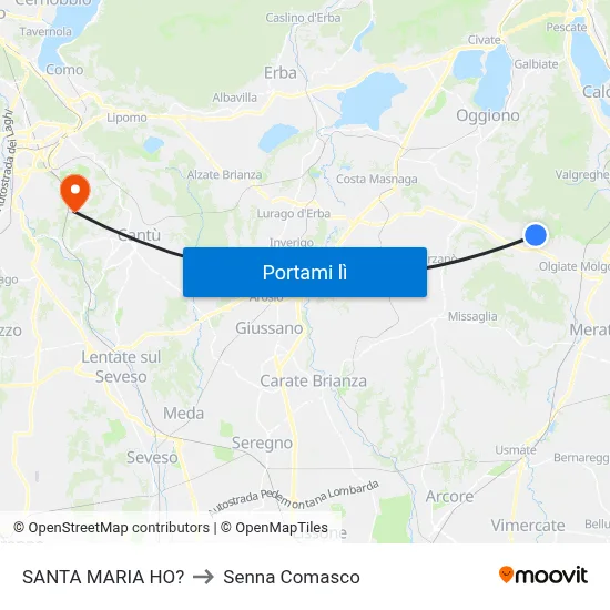 SANTA MARIA HO? to Senna Comasco map