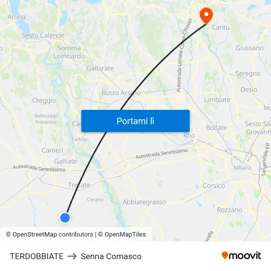 TERDOBBIATE to Senna Comasco map
