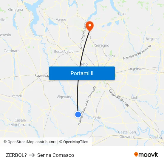 ZERBOL? to Senna Comasco map