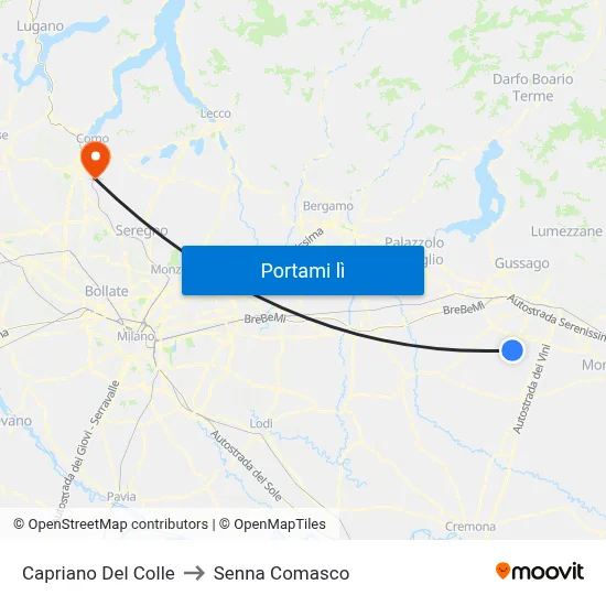 Capriano Del Colle to Senna Comasco map