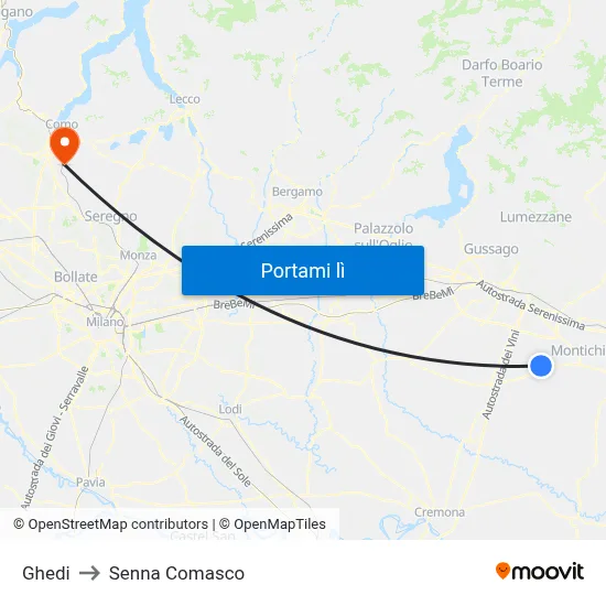 Ghedi to Senna Comasco map
