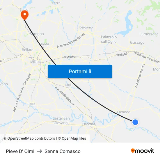 Pieve D' Olmi to Senna Comasco map