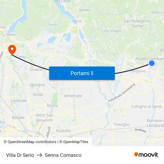Villa Di Serio to Senna Comasco map