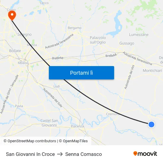 San Giovanni In Croce to Senna Comasco map