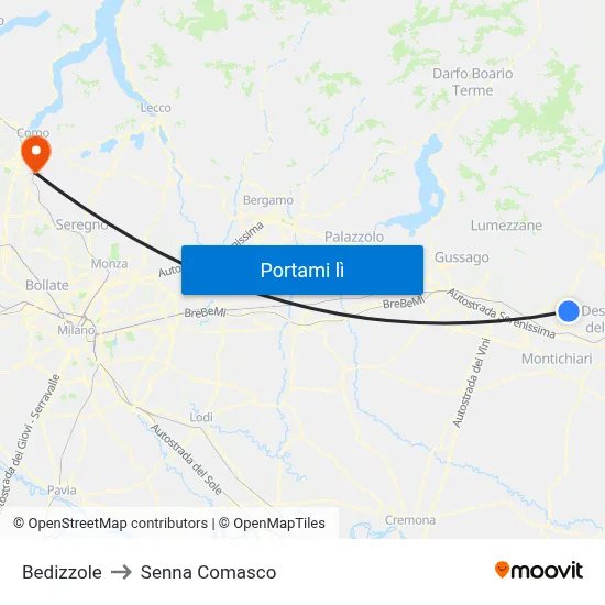 Bedizzole to Senna Comasco map