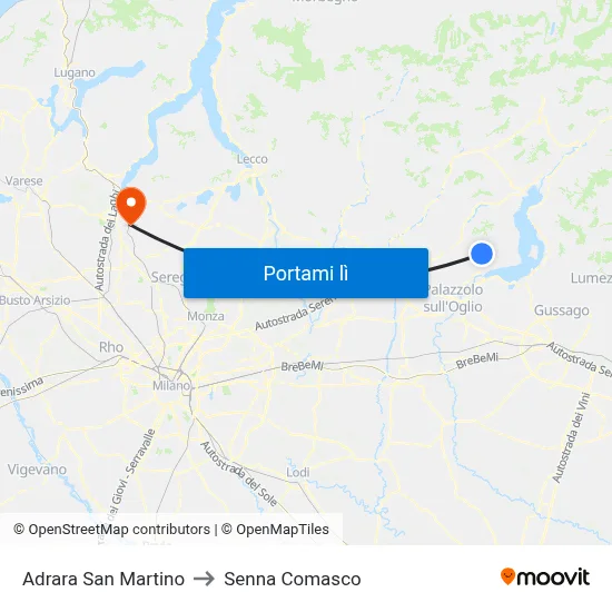 Adrara San Martino to Senna Comasco map
