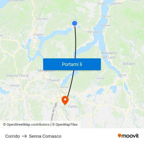 Corrido to Senna Comasco map