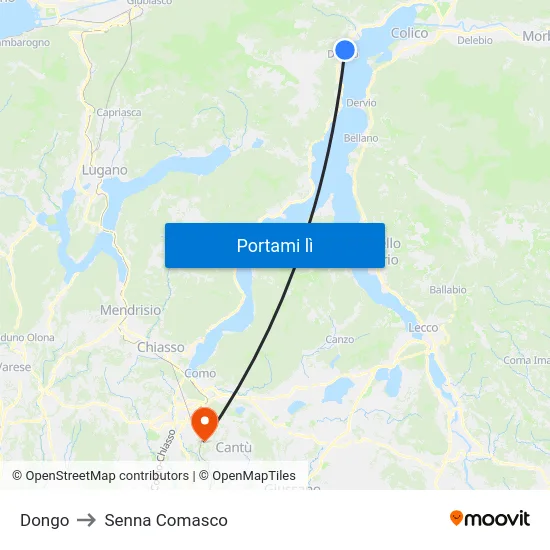 Dongo to Senna Comasco map