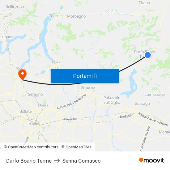Darfo Boario Terme to Senna Comasco map