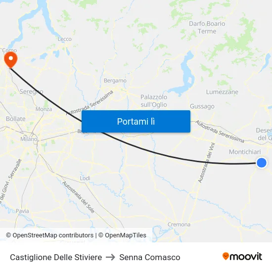 Castiglione Delle Stiviere to Senna Comasco map