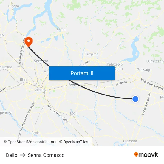 Dello to Senna Comasco map