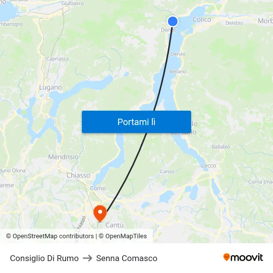 Consiglio Di Rumo to Senna Comasco map