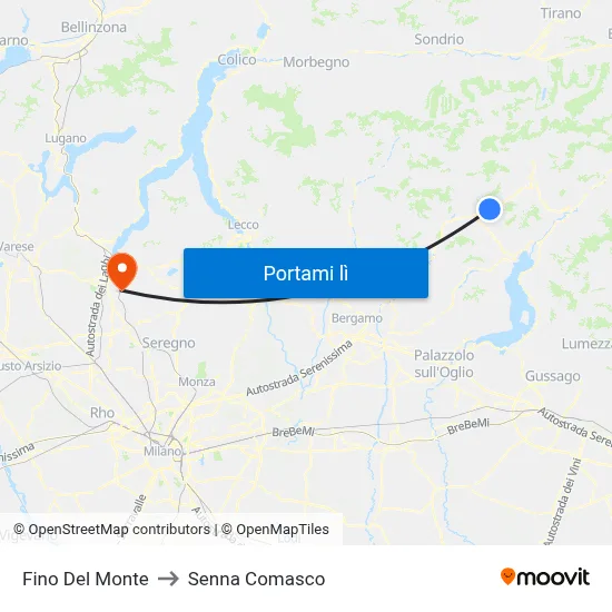 Fino Del Monte to Senna Comasco map