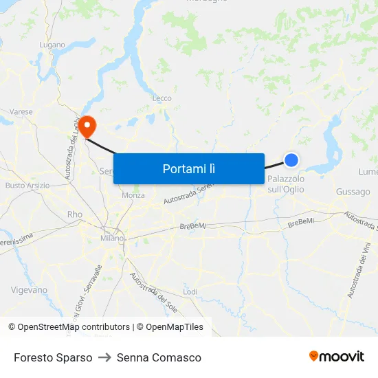 Foresto Sparso to Senna Comasco map