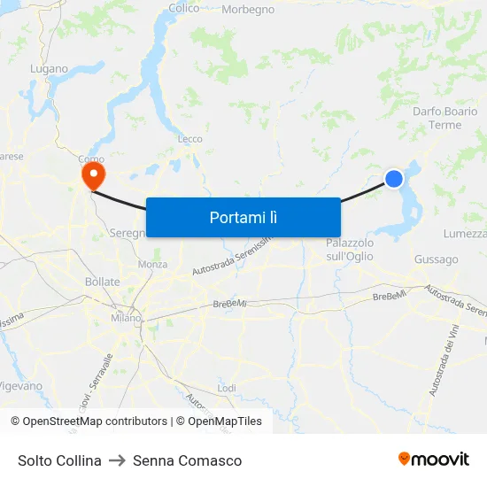 Solto Collina to Senna Comasco map